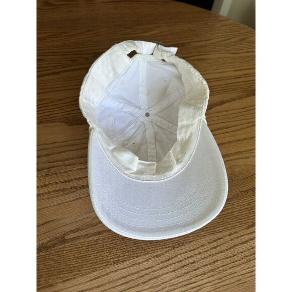 American Flag On White Cotton Dad Cap American Themed 4th Of July Has Stain - Picture 2 of 6